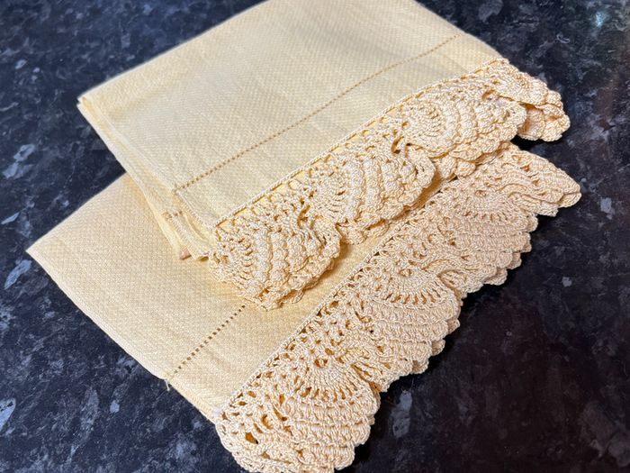 Two Vintage Yellow Traycloths/Mats