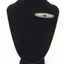 Celtic Sterling Silver Green Chalcedony Brooch Image 10