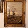 Large French oil painting in antique frame Image 2