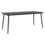 Garden Dining Table Black 190x90x74 cm Steel and Glass Image 2