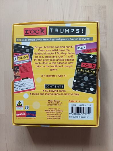 Rock Trumps Family Music Trivia Card Game