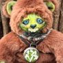 Weird Green Faced Ugly Horror Mischief Plushie Bear Image 2