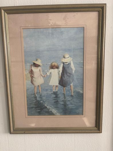 Prints E.Van Goethem (1857-1924) -Watercolour, Sun Hats