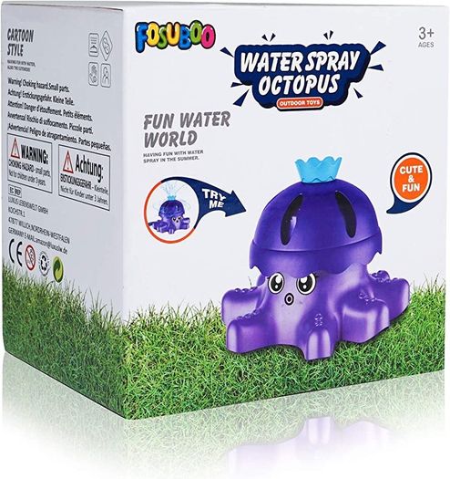 Water Spray Sprinkler for Kids Boys Girls, Garden Spinning Sprinkler Toys, 2 Hose Adapters for Water Fun, 360 Degree Water Spray, Summer Toys (FREE SHIPPING)