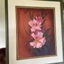 Vintage Peonies Floral Original Acrylic Painting In Ornate Frame Image 3