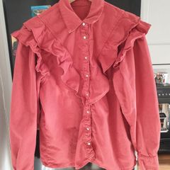 Denim Shirt With Frills Size Uk 14
