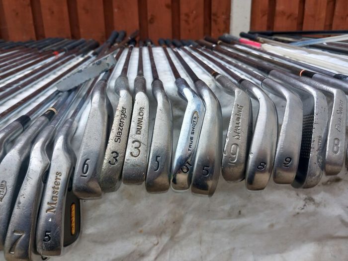 A selection of Golf clubs. Right handed clubs