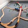 Wooden train set with 5 vehicles and turnstile Image 5