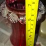 Beautiful Cranberry Glass Vase in Good Condition no chips or cracks Postage Available Image 2