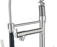 Professional Single Lever Chrome Spring Pre-Rinse Pull Out Sprayer Kitchen Taps, Commercial Deck Mounted Kitchen Pull Down Taps
