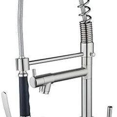 Professional Single Lever Chrome Spring Pre-Rinse Pull Out Sprayer Kitchen Taps, Commercial Deck Mounted Kitchen Pull Down Taps