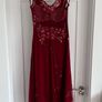 Vintage Burgundy Evening Dress. Hand-Beaded & Embellished Boutique Occasion Dress Image 2