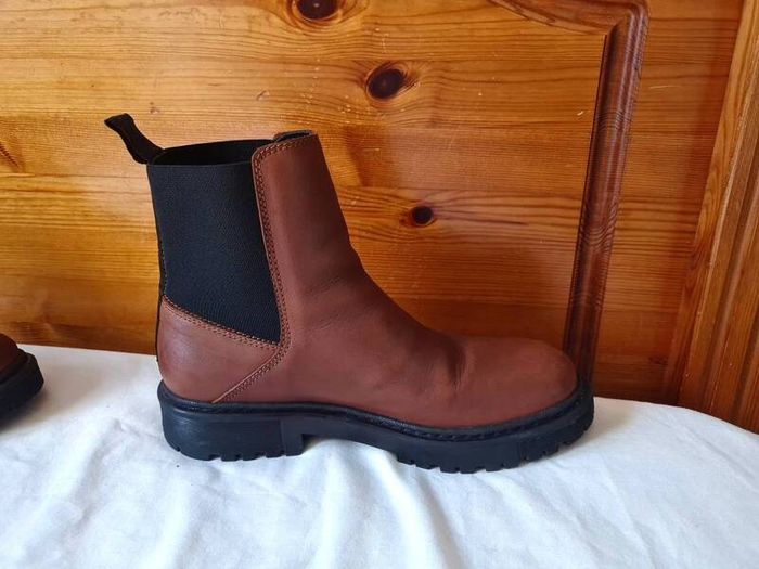 Tommy jeans warm lined chelsea boots Size 5 eu 38 rich brown leather in excellent condition