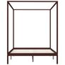 Canopy Bed Frame Dark Brown Solid Pine Wood 160x200 cm Image 3