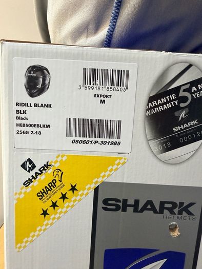 Shark Ridill Full Face Motorcycle Helmet Gloss Black M