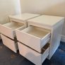 White bedside table Ikea nightstand 2 drawers Image 4