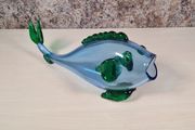 Glass fish ornament  blue and green DAMAGED