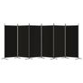 6-Panel Room Divider Black 520x180 cm Fabric Image 3