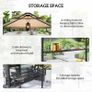 BBQ Gazebo Canopy Shelter With 2 Side Shelves, Storage Baskets Image 4
