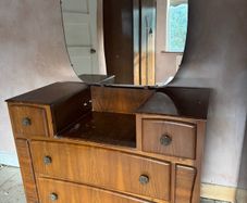 Vintage Art Deco Waterfall Dressing Table with Mirror