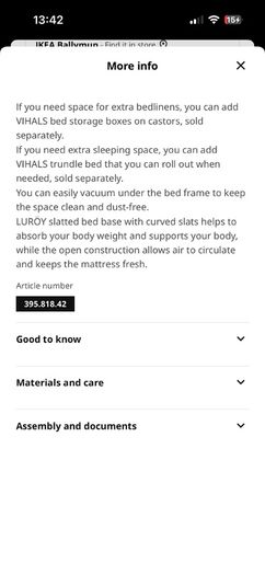 IKEA Vihals Double Bed Frame