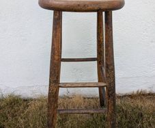 Vintage Rustic Wooden Bar Stool
