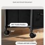 Metal File Cabinet, Mobile Filing Cabinet with 3 Fabric Drawers and 2 Open Shelves, Wooden Vertical Filing Storage Cabinets Image 6