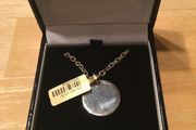 Hallmarked Silver Disc Pendant &amp; Heavy Chain
