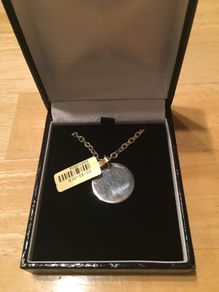 Hallmarked Silver Disc Pendant & Heavy Chain