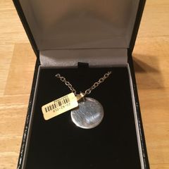 Hallmarked Silver Disc Pendant & Heavy Chain