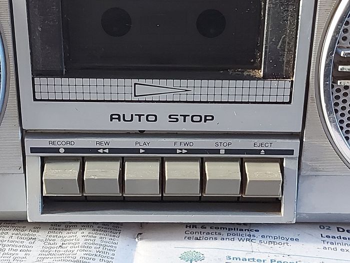 Vintage SHARP Stereo Radio Cassette Recorder, Model GF-4343E(S), Radio works great, Tape Deck does not play tapes. Excellent Volume