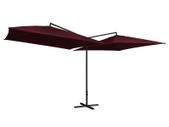 Double Parasol with Steel Pole 250x250 cm Bordeaux Red