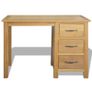 Desk with 3 Drawers 106x40x75 cm Solid Oak Wood Image 5