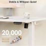 Electric Standing Desk, 120x60cm Height Adjustable Desk with 2 Memory Presets, Quiet Sit Stand Desk for Home Office Bedroom Living Room, Ergonomic Computer Desk with Hooks & Cable Holes, White Image 9