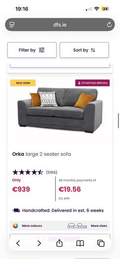 2 seater couch (DFS Okra)