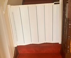 Two Babydan auto retracting stair gates plus brand new extensions