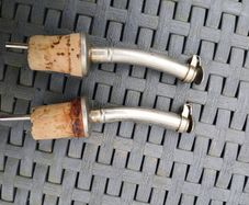 2 Vintage Bottle Pourer Corks with Lids