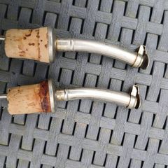 2 Vintage Bottle Pourer Corks with Lids