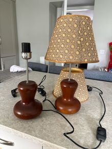 Brown Desk Lamp with Dimmer Switch - Set of 2