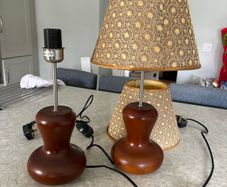 Brown Desk Lamp with Dimmer Switch - Set of 2