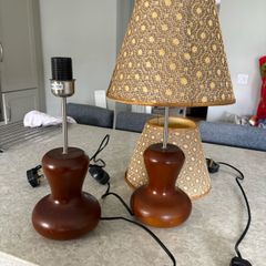 Brown Desk Lamp with Dimmer Switch - Set of 2