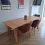Oak dining table, bench and chairs Image 3
