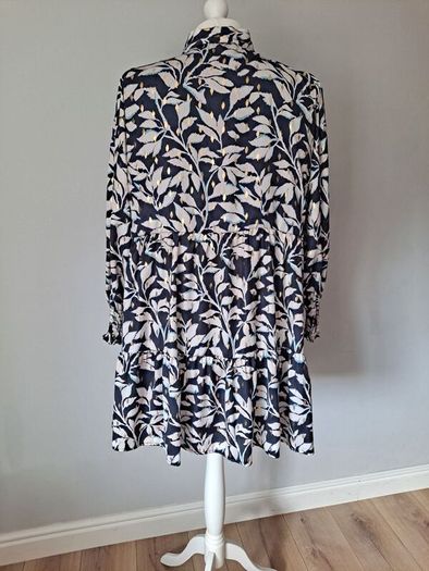 Gallery navy/gold print dress size UK 20