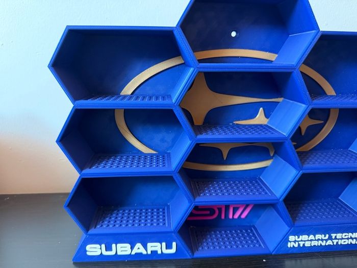 Subaru display stand for 1/64 scale hot wheels, mini gt etc