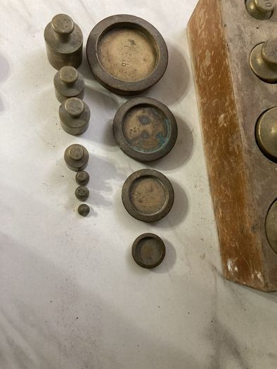 antique vintage brass weights