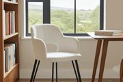 Luna Modern Boucle Armchair with Cut Out Backrest Design