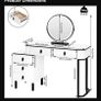 Vanity table with led mirror Image 3