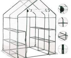 Greenhouse with 8 Shelves 143x143x195 cm