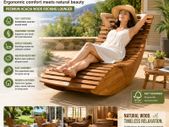 Luxury Acacia Wood Rocking Garden Lounger FSC Certified Ergonomic Relaxation Chair