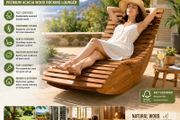 Luxury Acacia Wood Rocking Garden Lounger FSC Certified Ergonomic Relaxation Chair